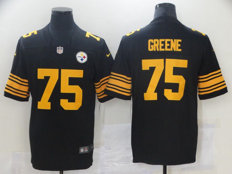 Men Pittsburgh Steelers #75 Greene Black Nike Vapor Untouchable Limited 2021 NFL Jersey
